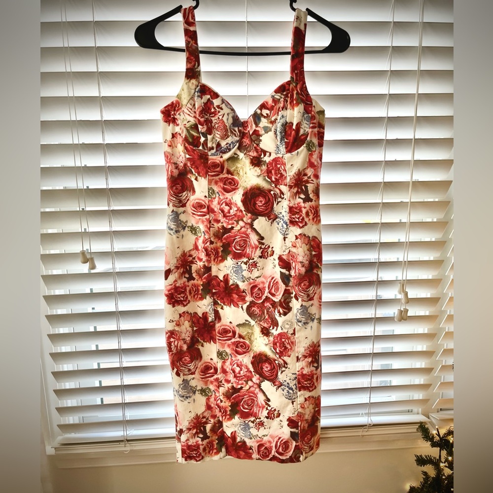 Zara Basic Medium stretch floral dress.